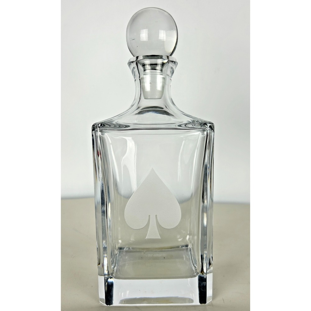 Lenox Kate Spade Gin Rummy Whiskey 11" Decanter Full Lead Crystal 750 ml NOTE